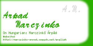 arpad marczinko business card