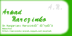 arpad marczinko business card